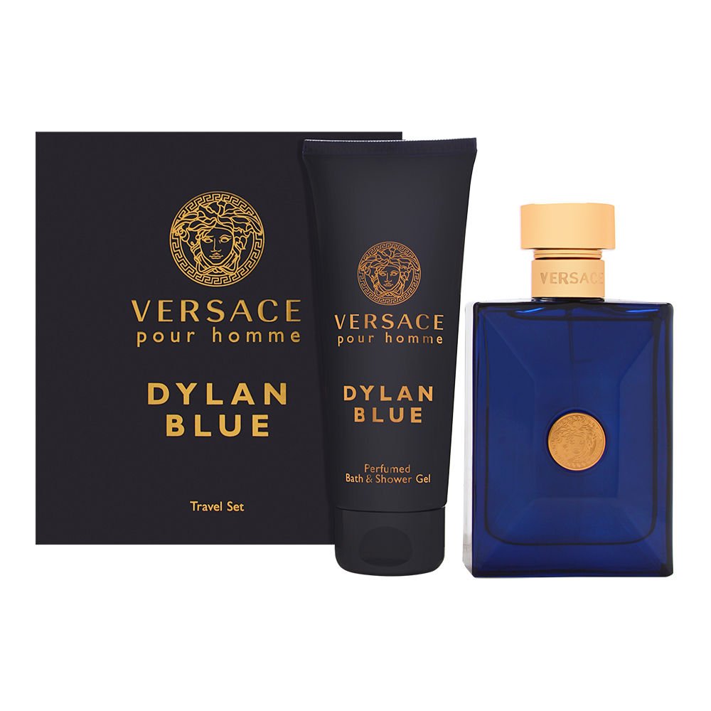 Versace Dylan Blue 2 Piece Gift Set For Men (3.4 Eau Di Toilette Spray/3.4 Eau Di Perfume Spray Bath & Shower Gel)